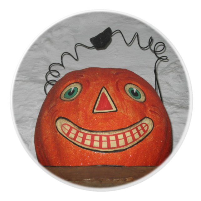 Grinning Pumpkin Keramikknauf (Vorderseite)