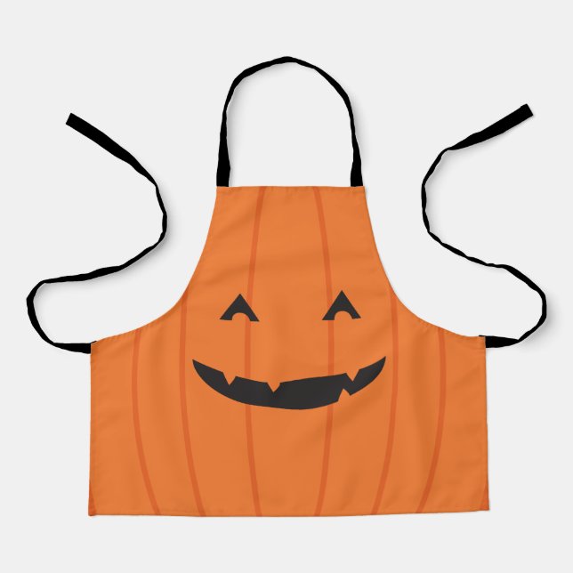 Grinning Pumpkin Kürbislaterne Orange Black Schürze (Vorderseite)