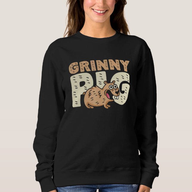 Grinny Pig Graphic Guinea Pig Owner Pet Cavy Anima Sweatshirt (Vorderseite)