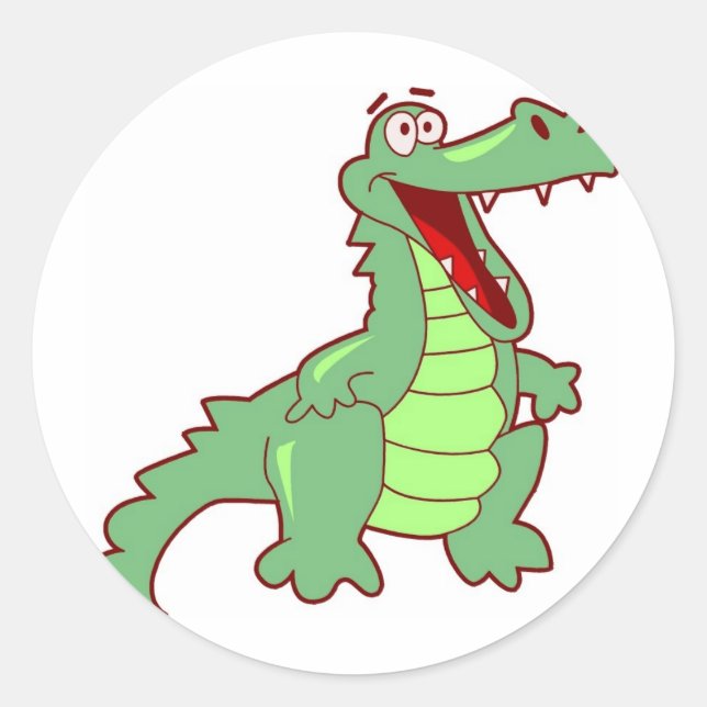 Grinsalligator Runder Aufkleber (Vorderseite)