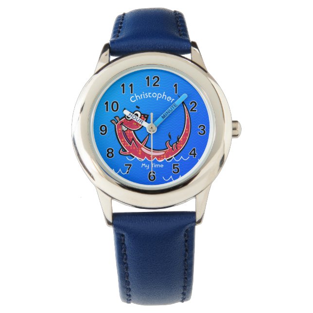 Grinsen der Otter-Wasserspülung für Kinder Armbanduhr (Vorderseite)