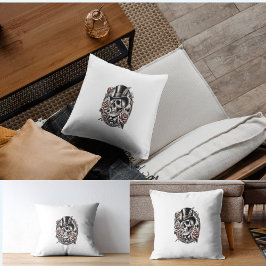 Grinsen des Schädels Kissen