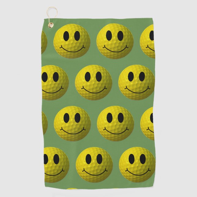 Grinsen Face Golf Ball Golfhandtuch (Vorderseite)