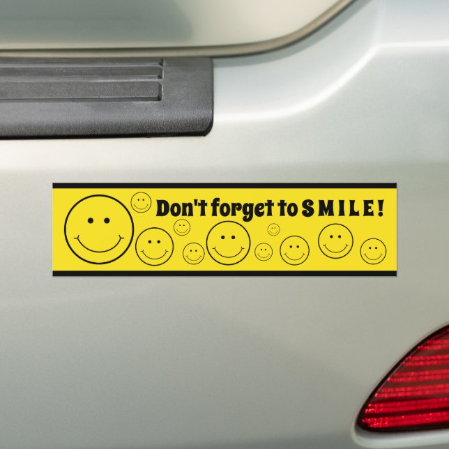 Grinsen Gesicht Vergessen Sie nicht, zu kleinem Ge Autoaufkleber (Auf Auto)