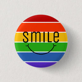 Grinsen Lächeln Regenbogen Button