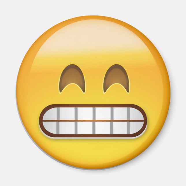 Grinsen mit lächelnden Augen Emoji Magnet (Vorne)