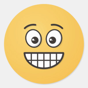 Grinsen mit offenen Augen Runder Aufkleber