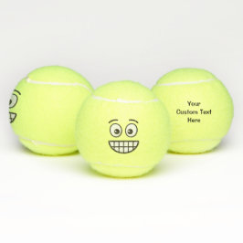 Grinsen mit offenen Augen Tennisbälle