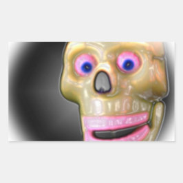 Grinsen Spooky Color Skull Halloween Rechteckiger Aufkleber