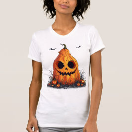 Grinsen von Kürbis mit einem ghoulischen Ausdruck T-Shirt