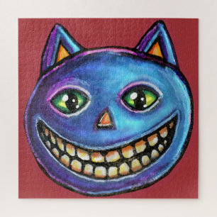 Grinsende Blaue Katze Vintage Halloweenies