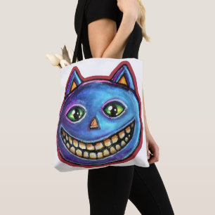 Grinsende Blaue Katze Vintage Halloweenies Tasche