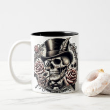 Grinsender Totenkopf mit Zylinder