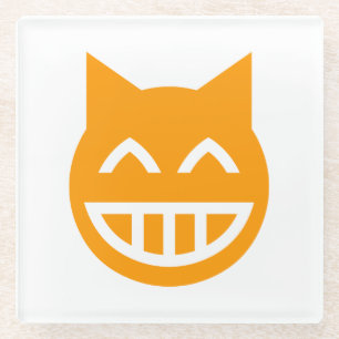 Grinsendes Emoji-Katze Glasuntersetzer