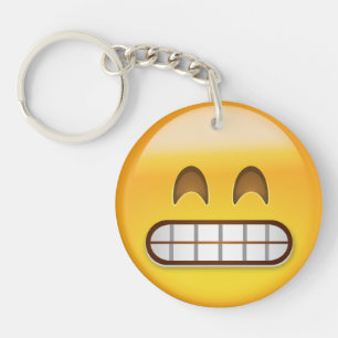 Grinsendes Gesicht mit lächelnden Augen Emoji Schlüsselanhänger