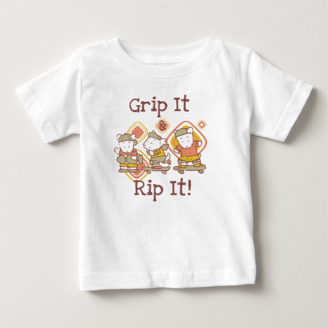 Grip It and Rip It Skateboarding Baby T-shirt (Vorderseite)