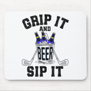 Grip It And Sip It Lustiger Golf  Mousepad