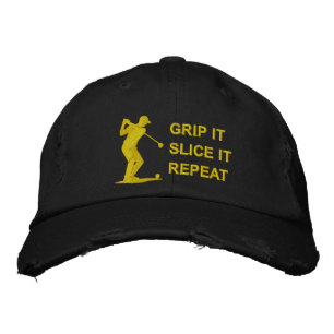 Grip It Slice Wiederholung Funny Golf Design Bestickte Baseballkappe