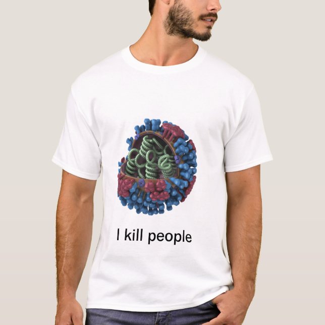 Grippe-Virus T-Shirt (Vorderseite)