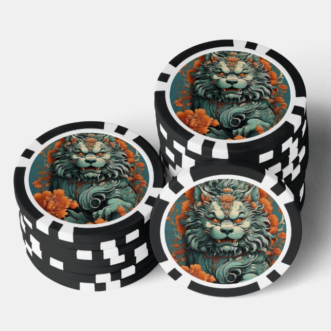 Grippeiche Löwe von Weisheit Poker Chip (Stapel)