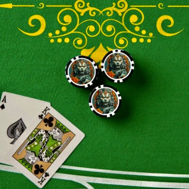 Grippeiche Löwe von Weisheit Poker Chip (Flu Lion of Wisdom Poker Chip Casino Game Night Gift Set)