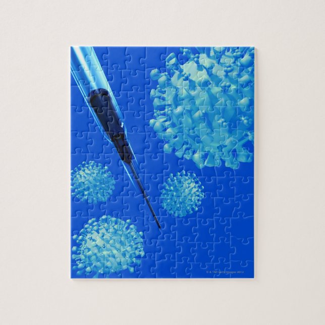 Grippeimpfstoff, konzeptionelle Computergrafik. (Vertikal)