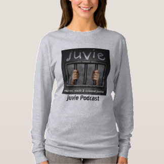 gris à manches longues de T-shirt de logo de juvie