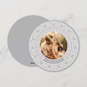 Gris arrondi + Hors blanc Carte photo de vacances 