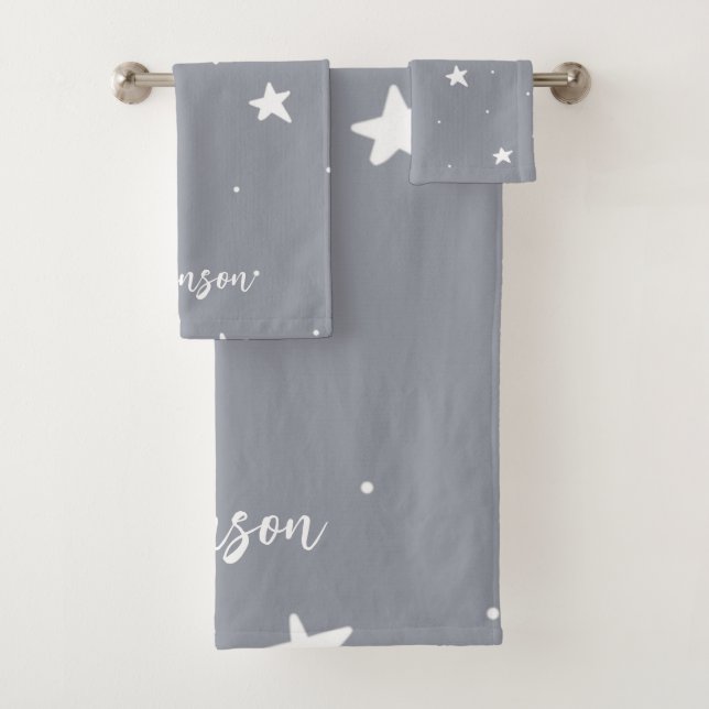 Gris aux étoiles blanches Personnalisé (En situation)