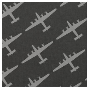 Gris B-24 Libérateur Aéronef Motif Tissu noir