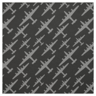 Gris B-24 Libérateur Aéronef Motif Tissu noir