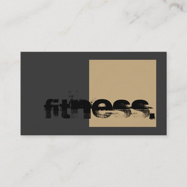 Gris Beige Personal Trainer Fitness Carte de visit (Devant)