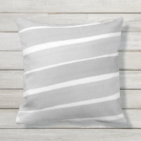 Gris Blanc Abstrait Peint Grille Coussin extérieur