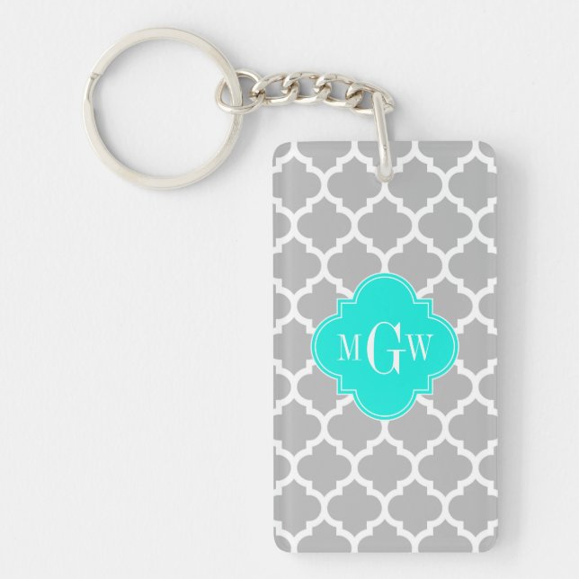 Gris Blanc Marocain #5 Brt Aqua 3 Monogramme initi (Devant)