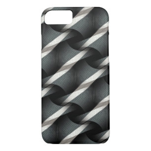 Gris + Blanc Weave Funky Motif iPhone 7 coque