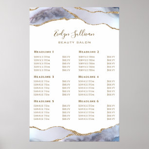 Gris Bleu Agate Tarification Liste des prix Poster