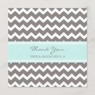 Gris bleu Chevron de cartes de Merci de mariage