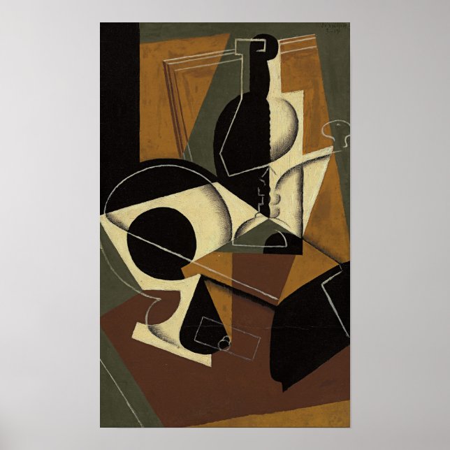 Gris - Cafe und Flasche Poster (Vorne)