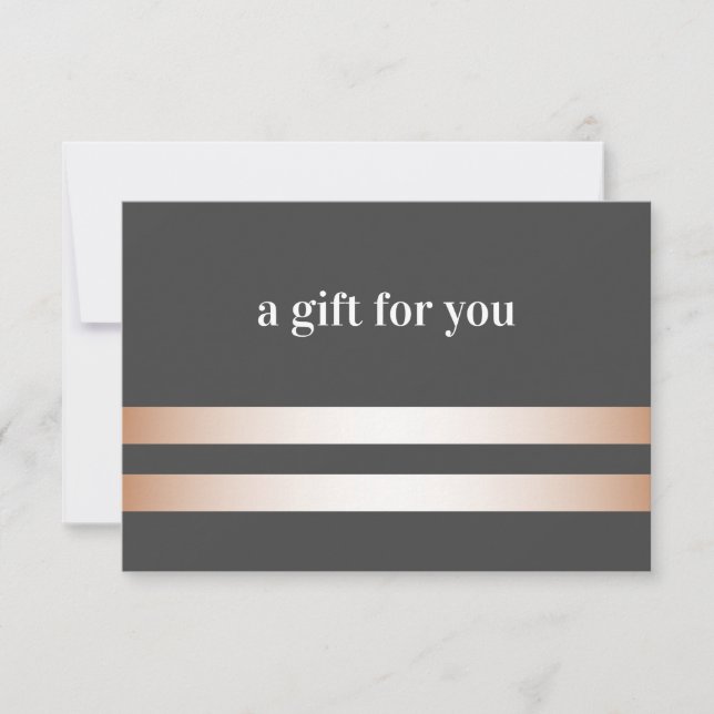 Gris | Carte cadeau Rose Gold Elegant (Devant)