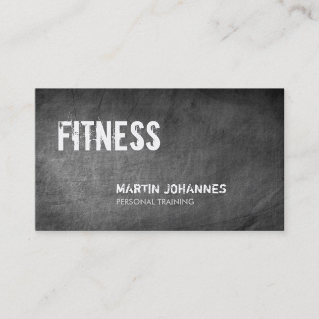 Gris Chalkboard Personal Trainer Carte de visite (Devant)