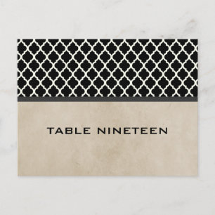 Gris Chic Quatrefoil Numéro de table Carte postale