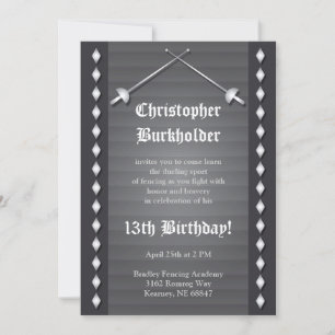 Gris clôture Anniversaire Fête Invitation