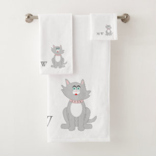 Gris Conception de chat Monogramme
