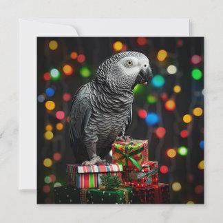 Gris d'Afrique et Cadeaux — Carte de vœux festive
