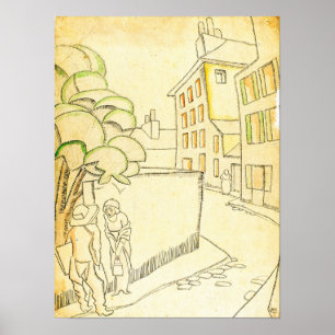Gris - Eine Straße in Montmartre Poster