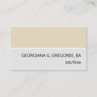 Gris et beige, Carte de visite professionnel