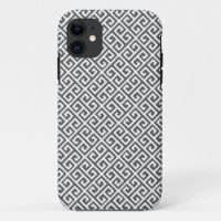 Gris et blanc Clé grecque Motif iPhone 5 Coque