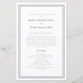 Gris et blanc Mariage Script Programme de cérémoni
