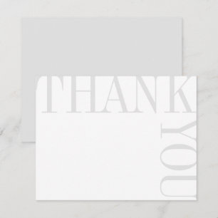 Gris et blanc Moderne Grand texte Merci Note