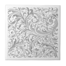 Gris et blanc Motif céramique moderne Carreaux
